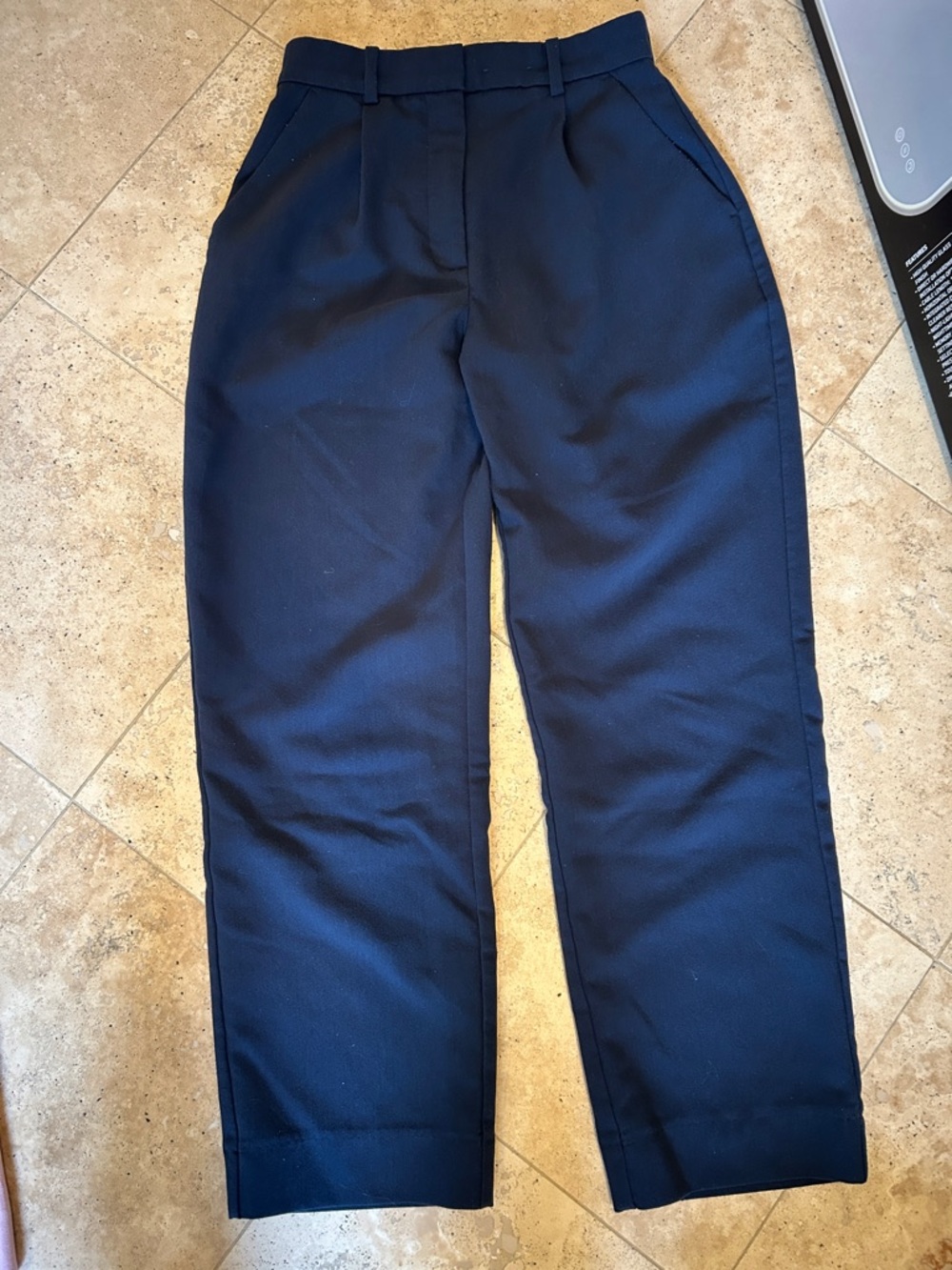 Abercrombie & Fitch Navy High-Rise Straight Chinos